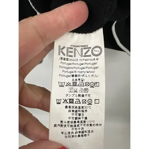 Women's Kenzo Paris Lucky Tiger Black Crew Neck Sweatshirt Size Large